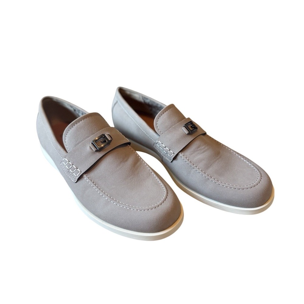 New Guess Tareco Slip On Dressy Workwear Formal Loafers Grey Men's Size‎ 11.5